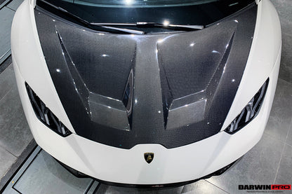 2015-2021 Lamborghini Huracan LP610/LP580/EVO BKSS Style Carbon Fiber Hood - DarwinPRO Aerodynamics