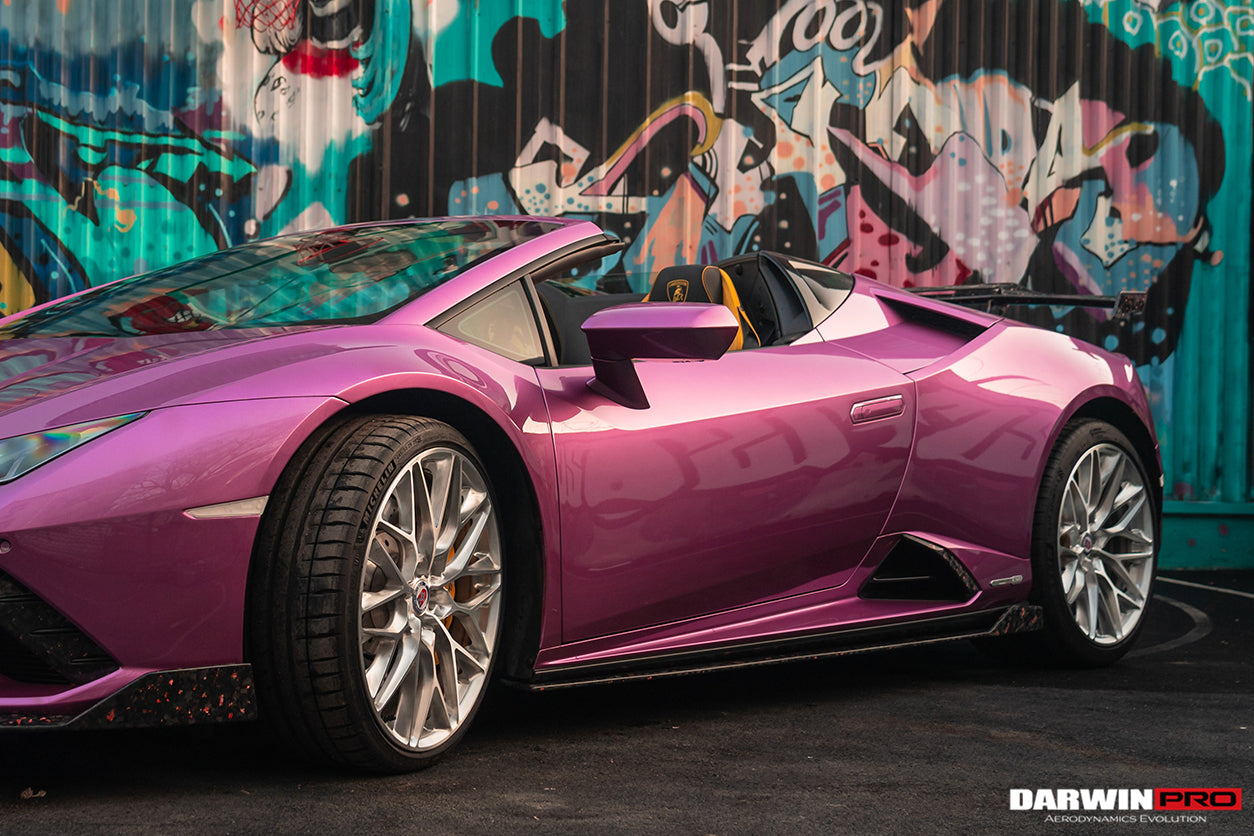 2019-2022 Lamborghini Huracan EVO OD Style Dry Carbon Side Skirts - DarwinPRO Aerodynamics