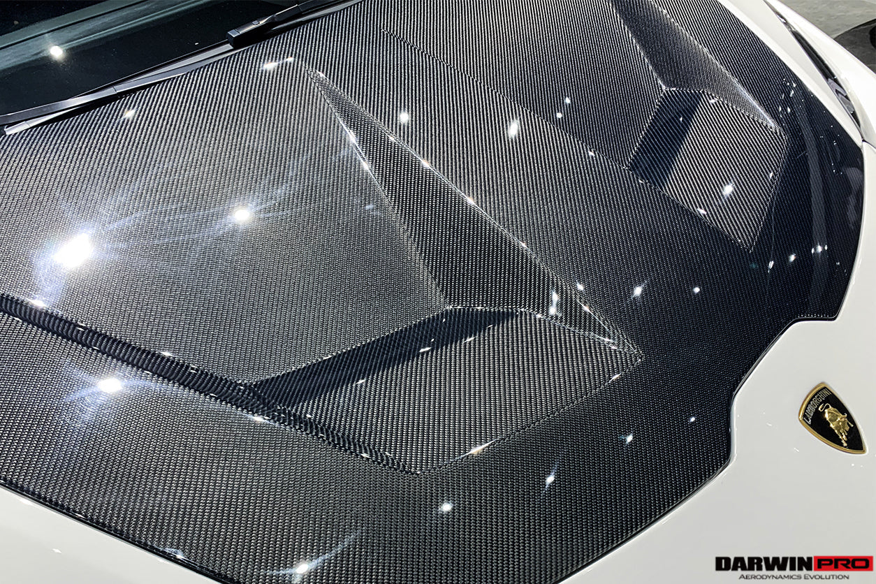 2015-2021 Lamborghini Huracan LP610/LP580/EVO BKSS Style Carbon Fiber Hood - DarwinPRO Aerodynamics