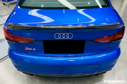 2013-2020 Audi S3/ A3 /RS3 Sedan RW Style Carbon Fiber Trunk Spoiler - Carbonado