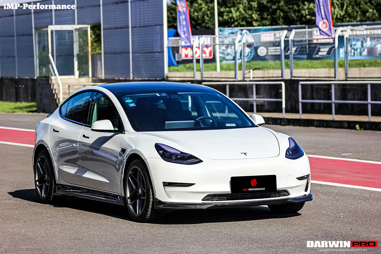 2017-2023 Tesla Model 3 IMP Performance Carbon Fiber Front Lip - DarwinPRO Aerodynamics