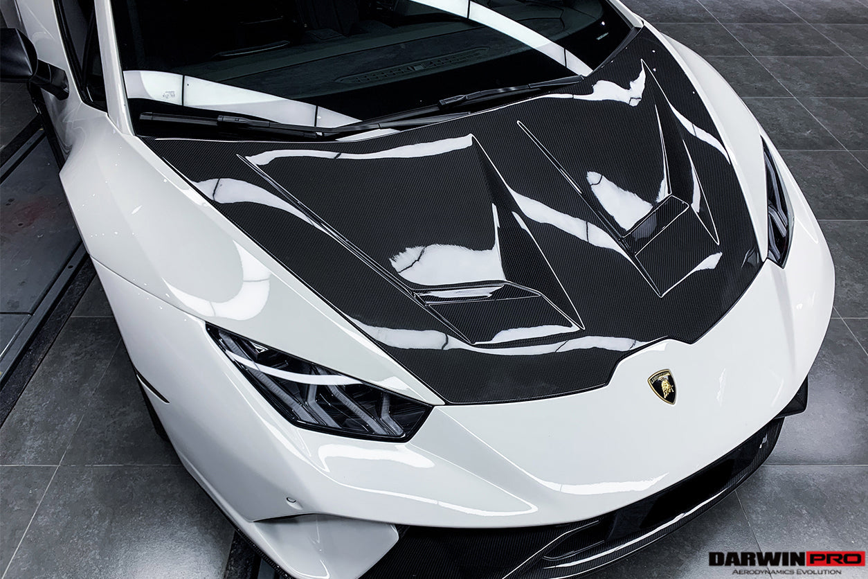 2015-2021 Lamborghini Huracan LP610/LP580/EVO BKSS Style Carbon Fiber Hood - DarwinPRO Aerodynamics