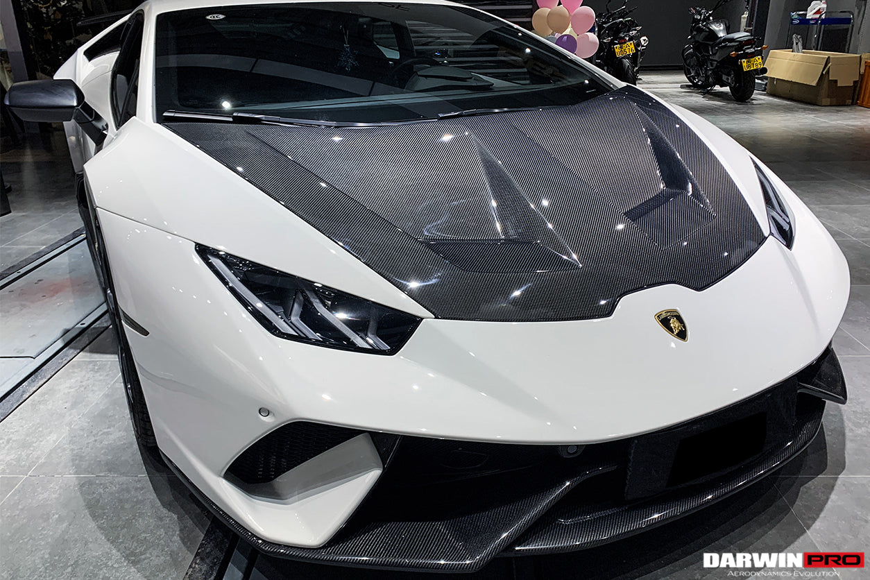 2015-2021 Lamborghini Huracan LP610/LP580/EVO BKSS Style Carbon Fiber Hood - DarwinPRO Aerodynamics