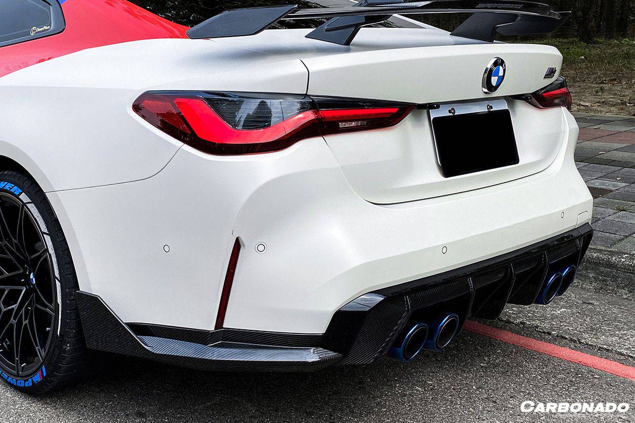 2021-UP BMW M4 G82/G83 MP Style Carbon Fiber Qual Rear Lip with Caps - Carbonado