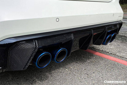 2021-UP BMW M4 G82/G83 MP Style Carbon Fiber Qual Rear Lip with Caps - Carbonado Aero