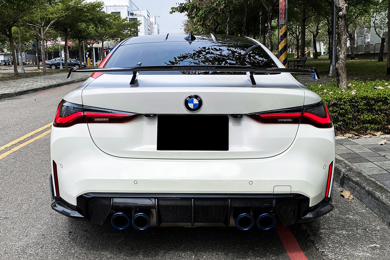 2021-UP BMW M3 G80 MP Style Carbon Fiber Quad Rear Lip with Caps - Carbonado