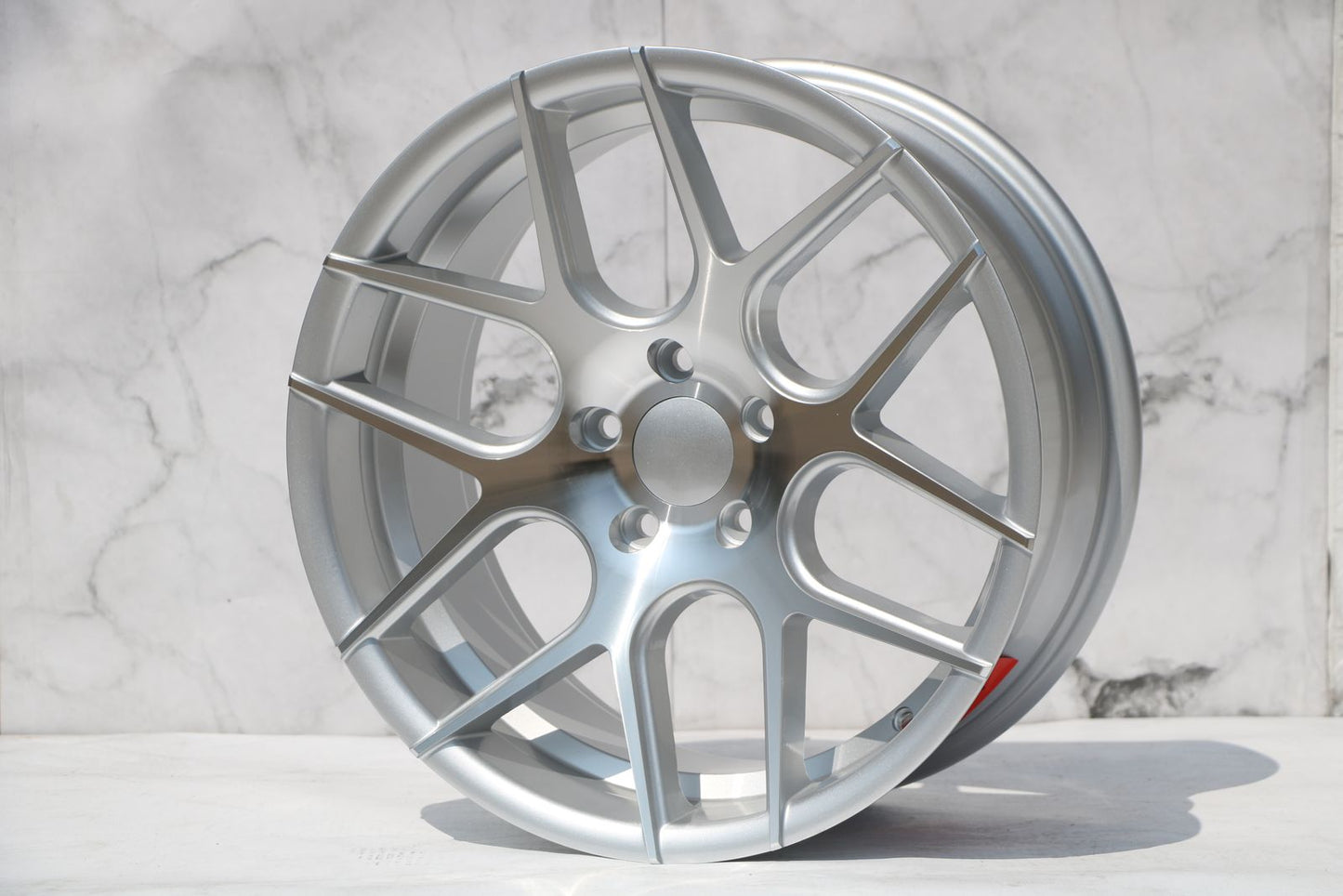 E001 Silver Machined Face 18x8.0 ET35 5x114.3 - Square Set (4 Wheels)