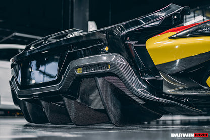 2015-2020 McLaren 540C/570S/570GT 600LT-Style Partial Carbon Fiber Rear Bumper with Diffuser  and Trunk Spoiler and Engine Trunk and Exhaust - DarwinPRO Aerodynamics