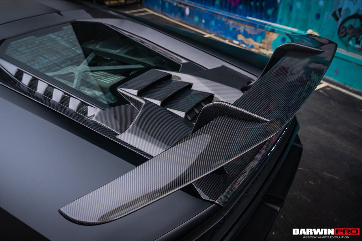 2015-2020 Lamborghini Huracan LP610/LP580 Performante Style Carbon Trunk Spoiler and Engine Hood - DarwinPRO Aerodynamics