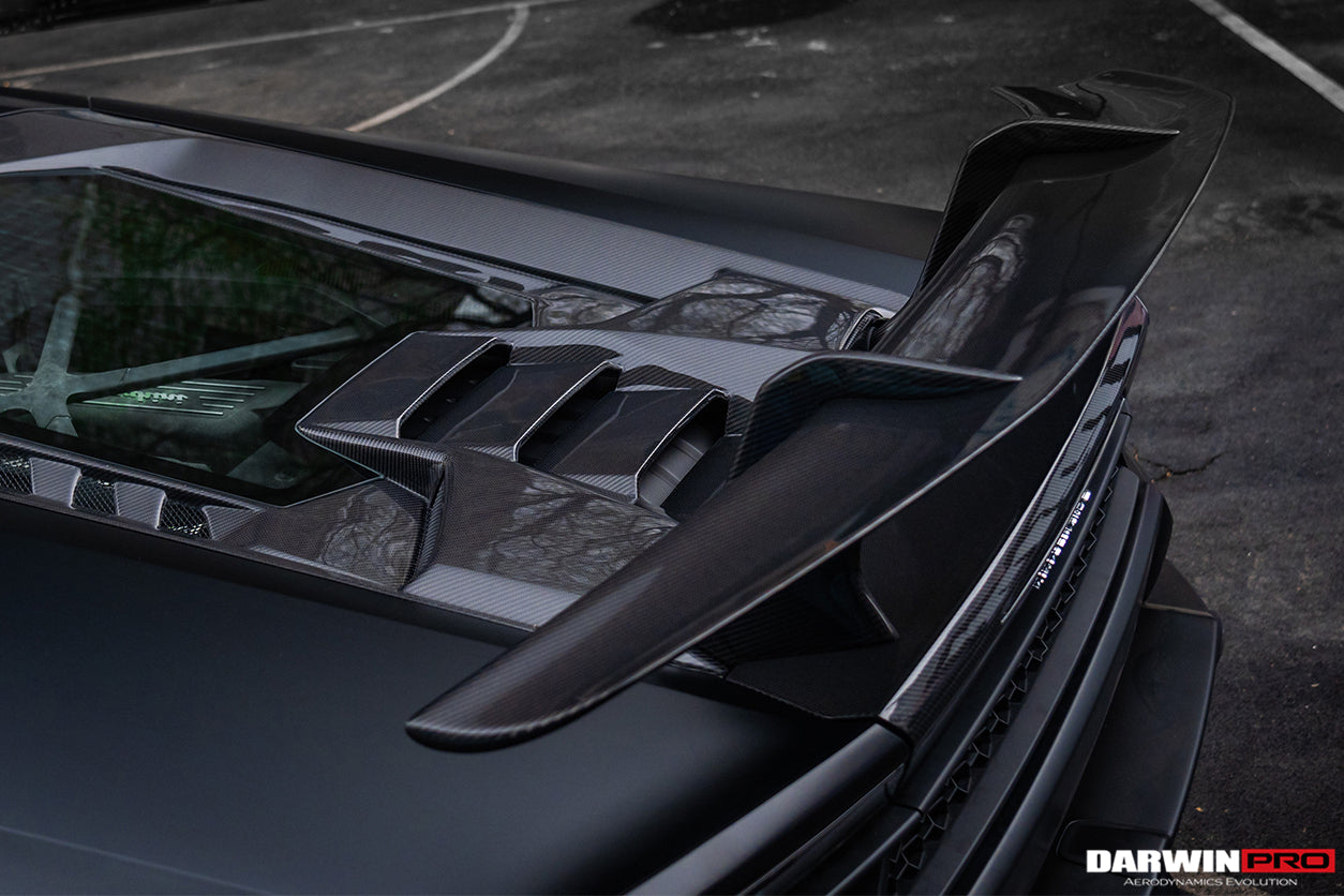 2015-2020 Lamborghini Huracan LP610/LP580 Performante Style Carbon Trunk Spoiler and Engine Hood - DarwinPRO Aerodynamics