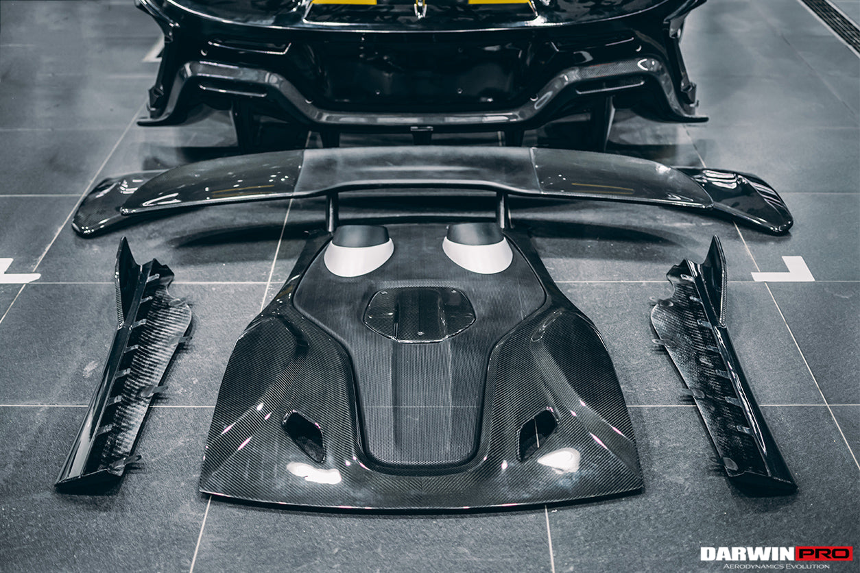 2015-2020 McLaren 540C/570S/570GT 600LT-Style Partial Carbon Fiber Rear Bumper with Diffuser  and Trunk Spoiler and Engine Trunk and Exhaust - DarwinPRO Aerodynamics