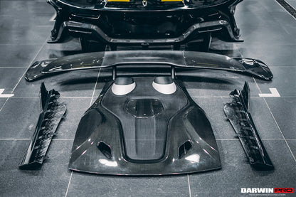 2015-2020 McLaren 540C/570S/570GT 600LT-Style Partial Carbon Fiber Rear Bumper with Diffuser  and Trunk Spoiler and Engine Trunk and Exhaust - DarwinPRO Aerodynamics