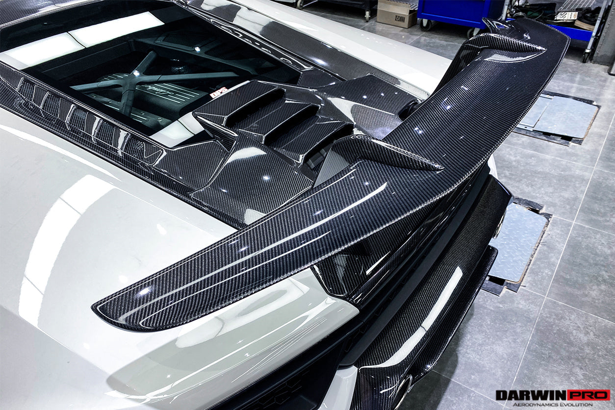 2015-2020 Lamborghini Huracan LP610/LP580 Performante Style Carbon Trunk Spoiler and Engine Hood - DarwinPRO Aerodynamics