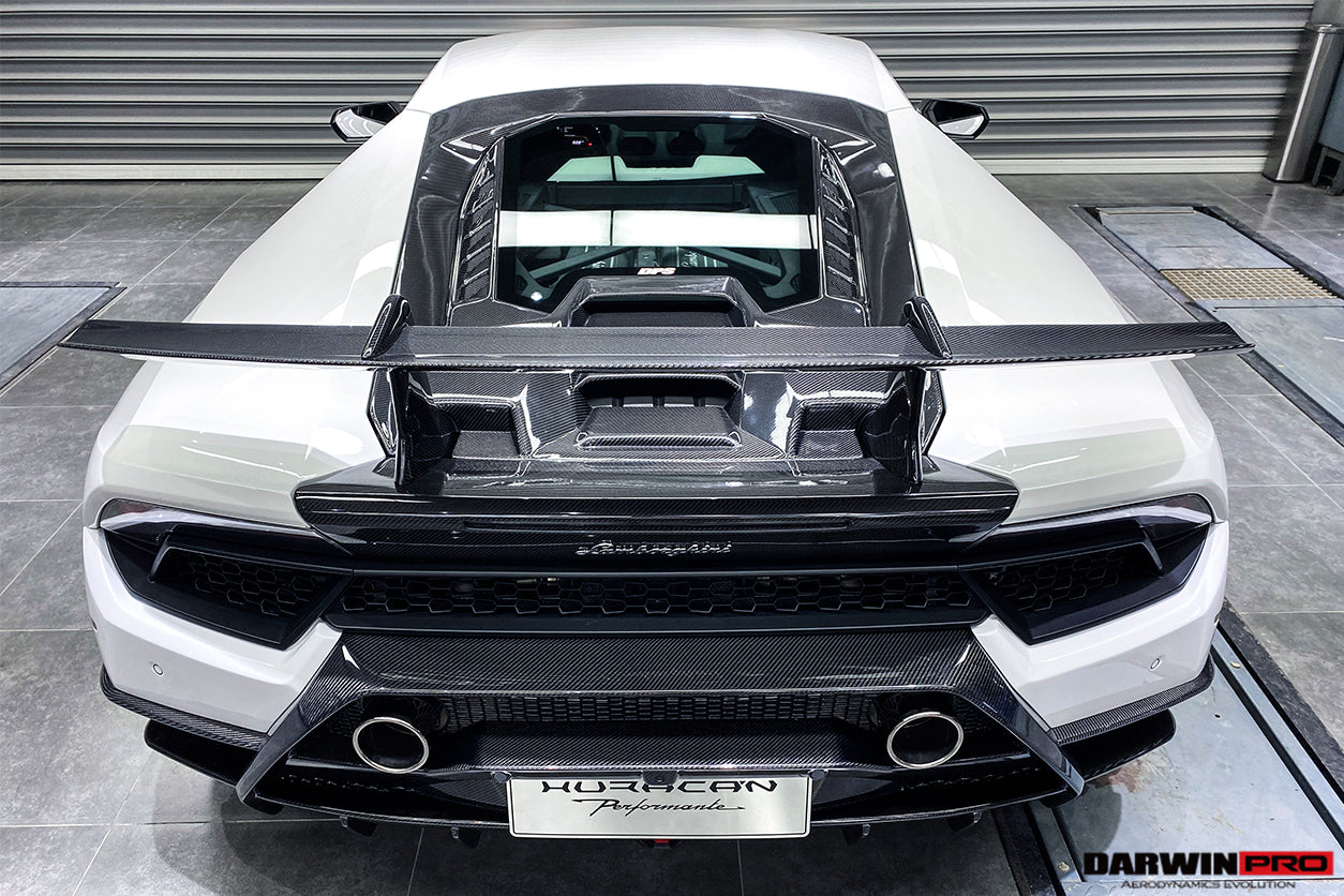 2015-2020 Lamborghini Huracan LP610/LP580 Performante Style Partial Carbon Rear Bumper - DarwinPRO Aerodynamics