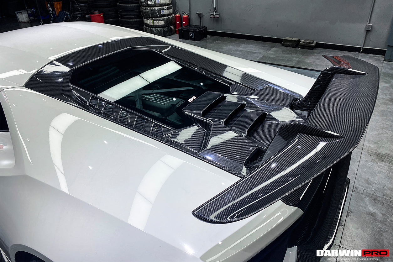 2015-2020 Lamborghini Huracan LP610/LP580 Performante Style Carbon Trunk Spoiler and Engine Hood - DarwinPRO Aerodynamics