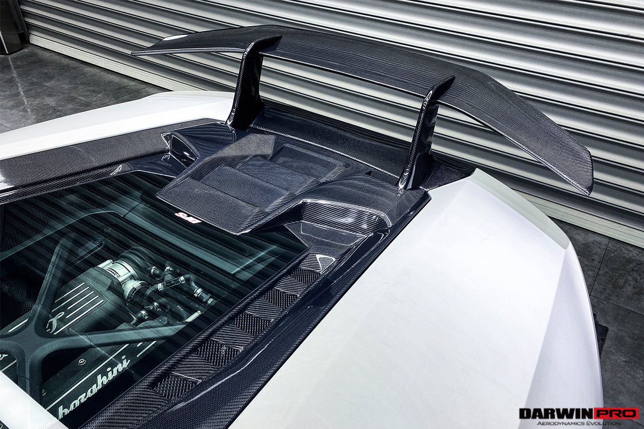 2015-2020 Lamborghini Huracan LP610/LP580 Performante Style Carbon Trunk Spoiler and Engine Hood - DarwinPRO Aerodynamics
