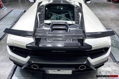 2015-2020 Lamborghini Huracan LP610/LP580 Performante Style Carbon Trunk Spoiler and Engine Hood - DarwinPRO Aerodynamics