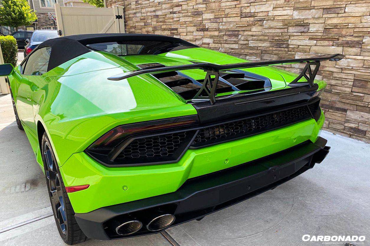 2015-2020 Lamborghini Huracan EVO LP610/LP580 VRS Style Carbon Fiber Trunk Spoiler w/Base - Carbonado Aero