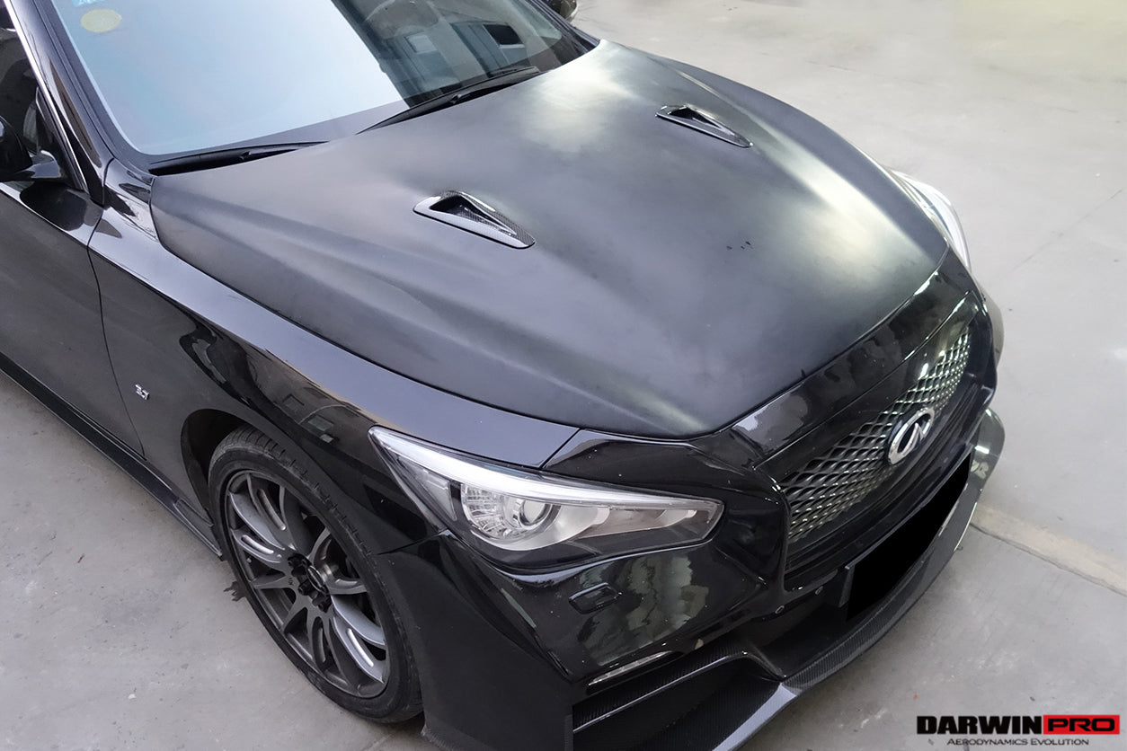 Darwinpro 2014-2022 Infiniti Q50 Sedan EAU ROUGE Style Hood - DarwinPRO Aerodynamics