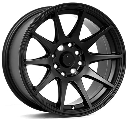 E024 Satin Black 15x8.0 ET25 4.100.114 - Square Set (4 Wheels)