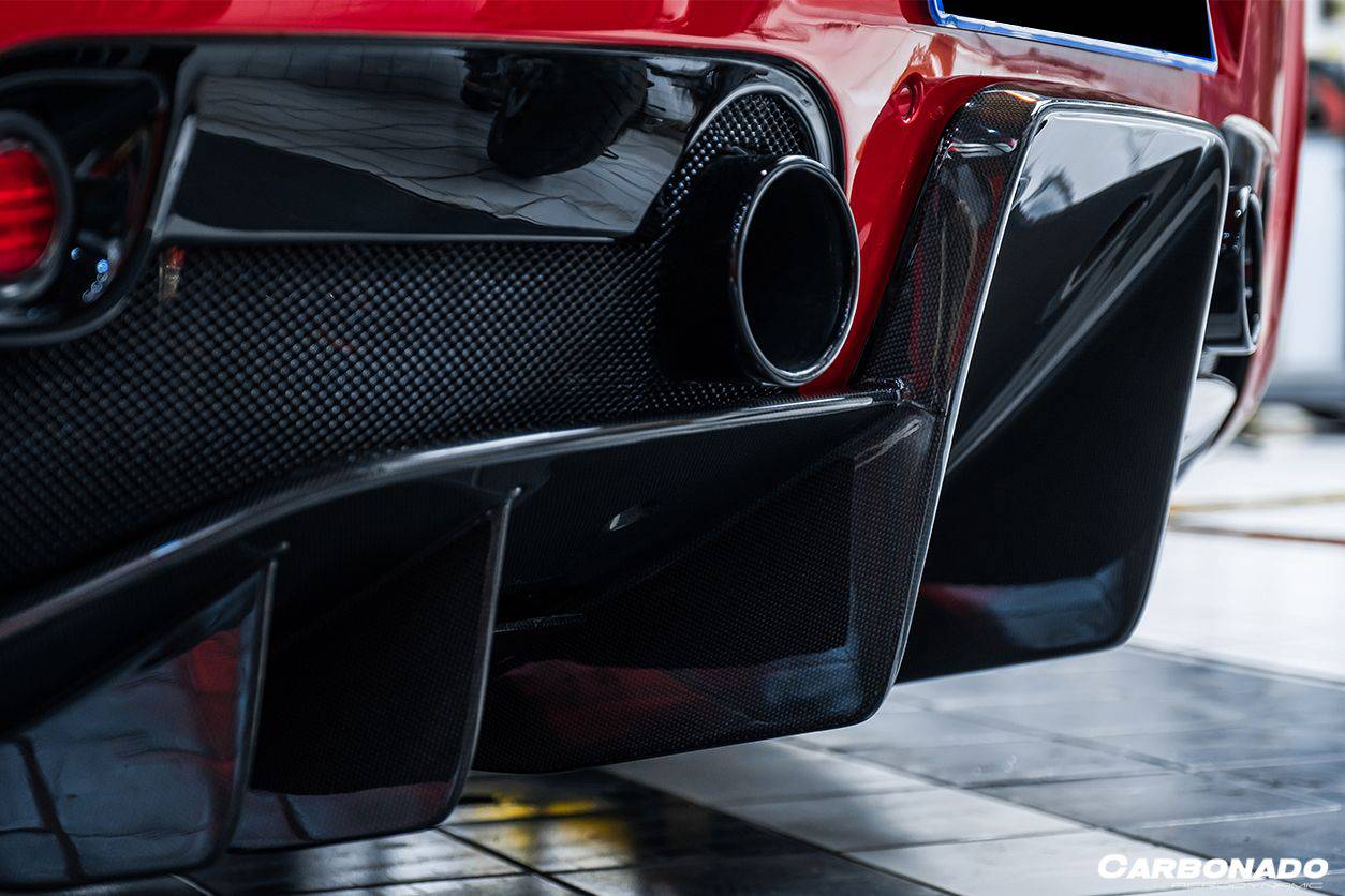 2010-2015 Ferrari 458 Coupe/Spyder Speciale Style Carbon Fiber Rear Bumper W/ Diffuser - Carbonado Aero
