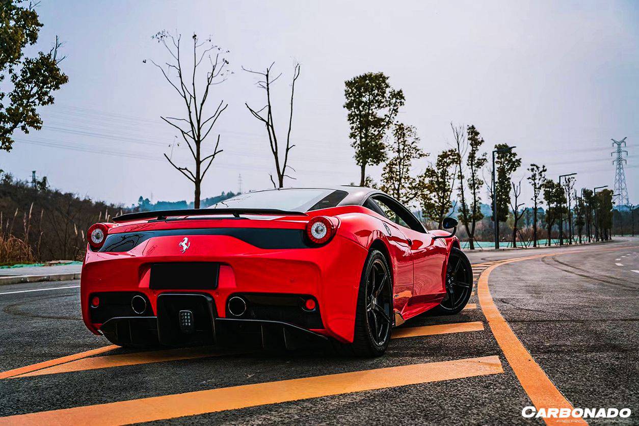 2010-2015 Ferrari 458 Coupe & Spider Speciale Style Carbon Fiber Rear Bumper With Diffuser - Carbonado