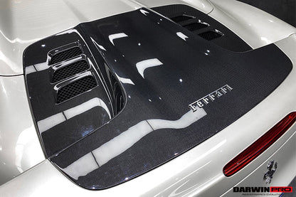 2011-2015 Ferrari 458 Spyder Carbon Fiber Engine Hood Replacement - DarwinPRO Aerodynamics