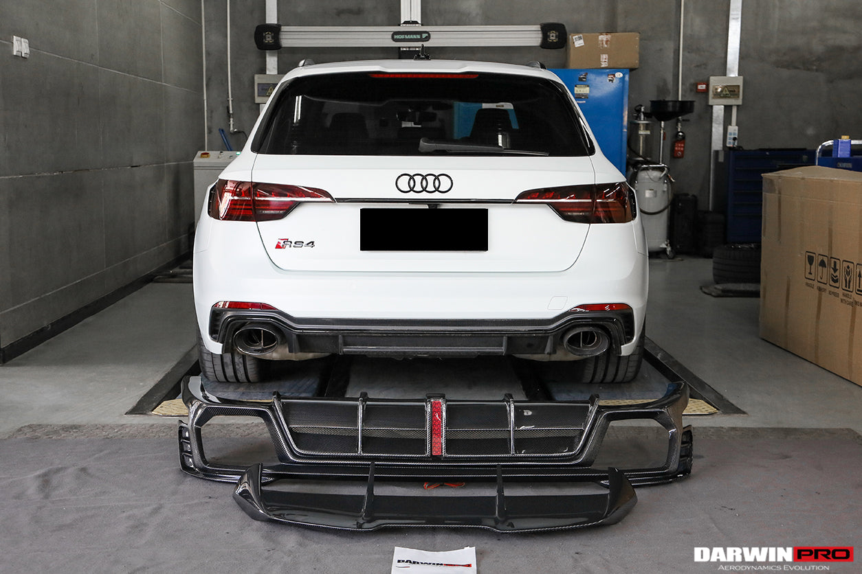 2017-2022 Audi RS4 B9 BKSS Style Rear Diffuser w/ Caps - DarwinPRO Aerodynamics