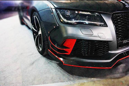 2015-2017 Audi RS7 BS Style Carbon Fiber Front Bumper Canards - Carbonado