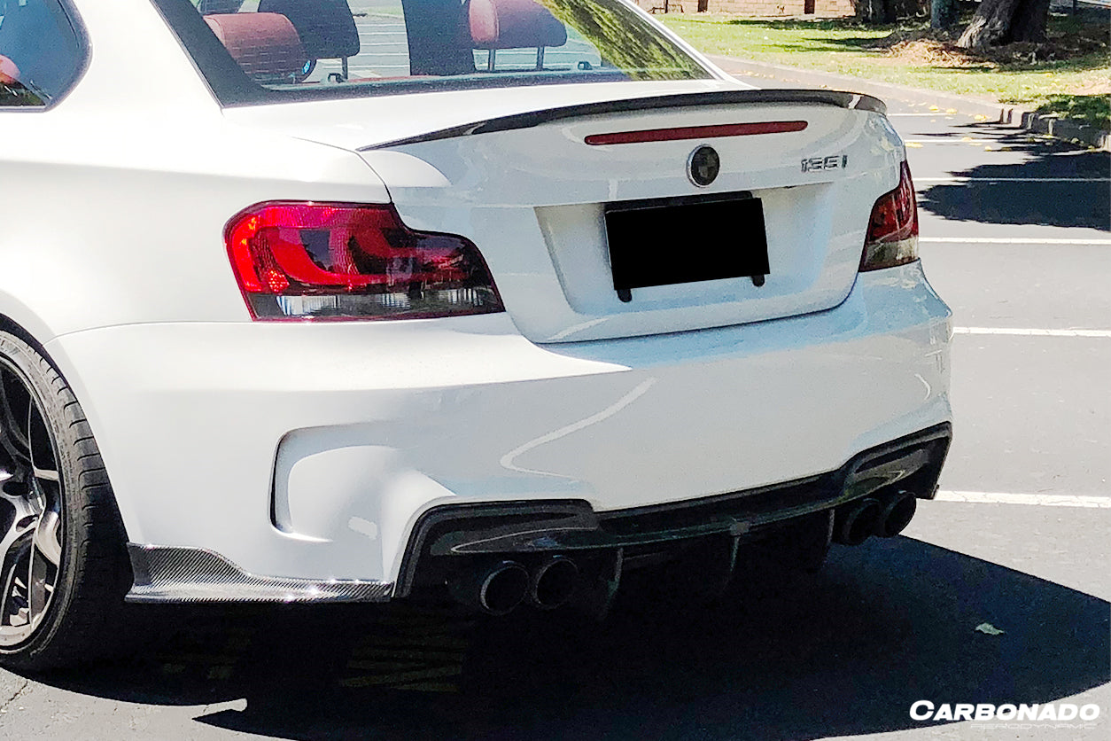 2008-2013 BMW 1M RZ Style Carbon FIber Rear Lip - Carbonado