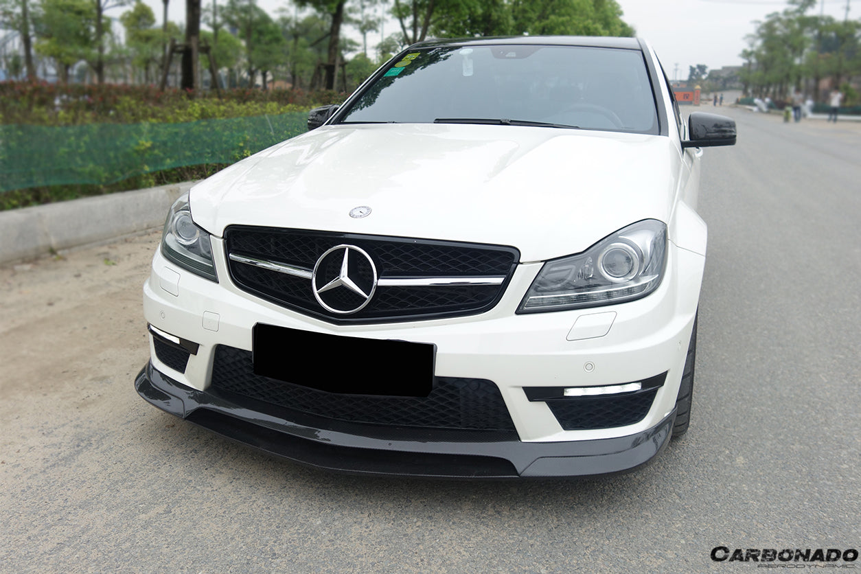 2012-2014 Mercedes Benz W204 C63 AMG RZ Style Carbon Fiber Front Lip - Carbonado
