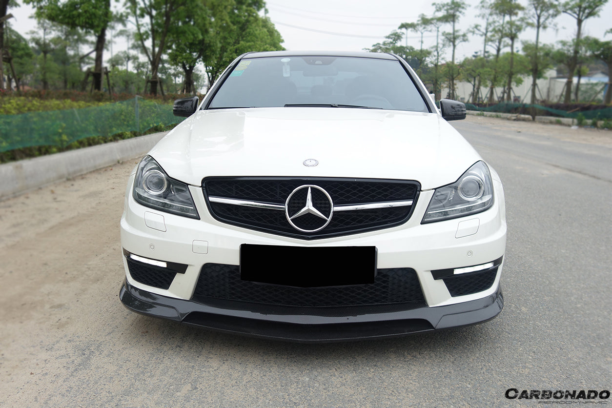 2012-2014 Mercedes Benz W204 C63 AMG RZ Style Carbon Fiber Front Lip - Carbonado