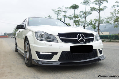 2012-2014 Mercedes Benz W204 C63 AMG RZ Style Carbon Fiber Front Lip - Carbonado