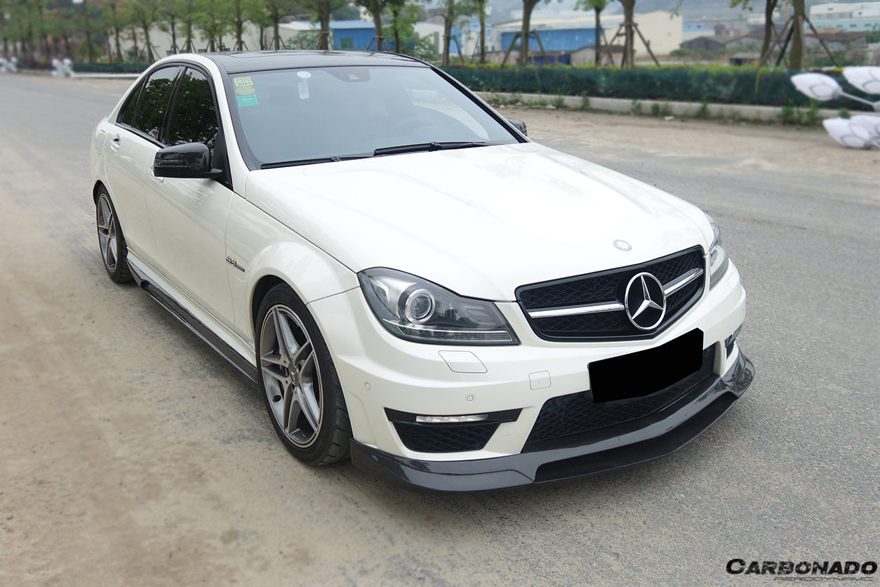 2012-2014 Mercedes Benz W204 C63 AMG RZ Style Carbon Fiber Front Lip - Carbonado