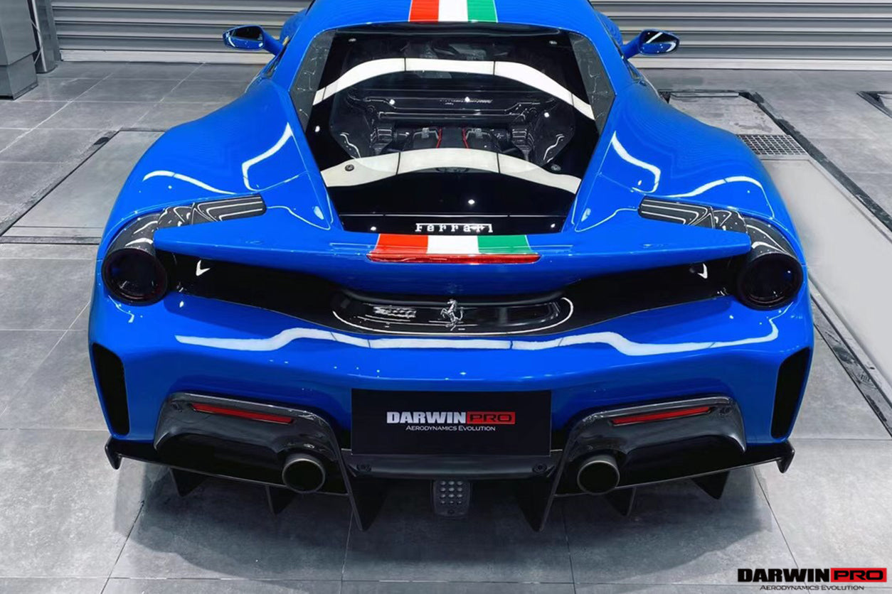 2018-2022 Ferrari 488 Pista Origenal Rear Bumper Carbon Fiber Upper Shell - DarwinPRO Aerodynamics