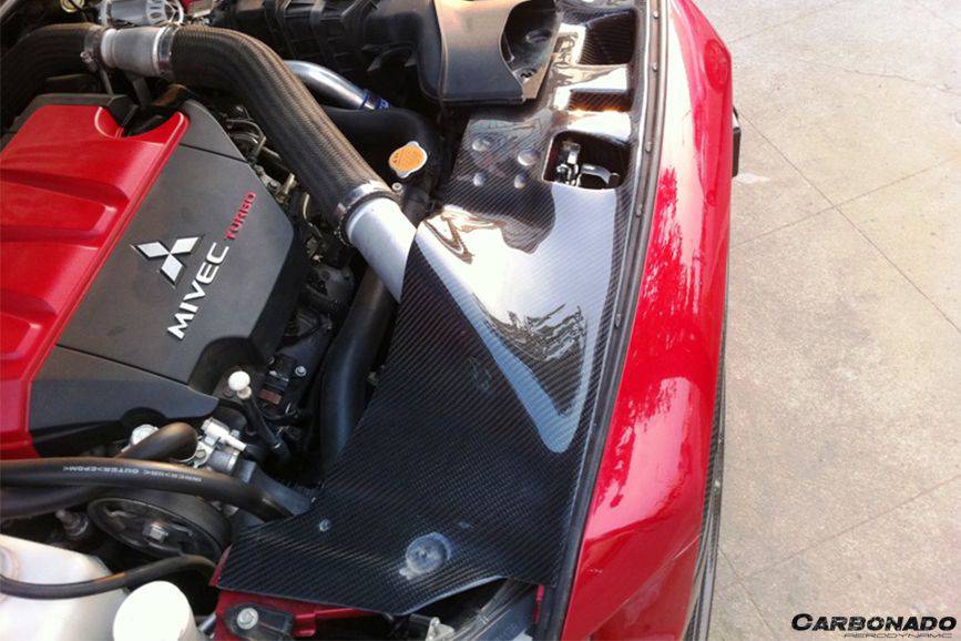 2008-2016 Mitsubishi Lancer Evolution 10 OE Style Carbon Fiber Radiator Cover - Carbonado Aero