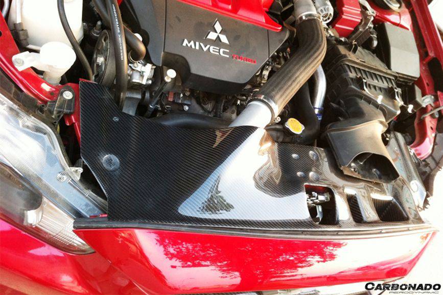 2008-2016 Mitsubishi Lancer Evolution 10 OE Style Carbon Fiber Radiator Cover - Carbonado Aero