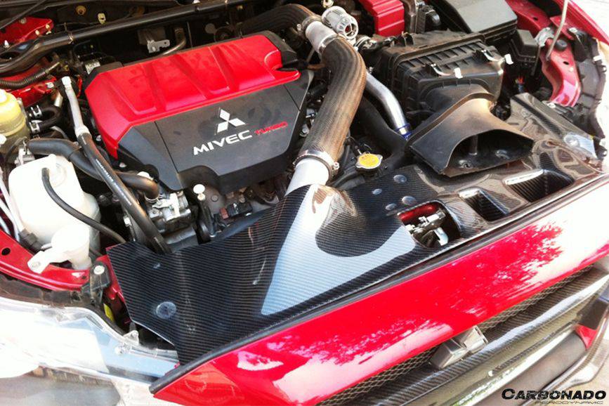 2008-2016 Mitsubishi Lancer Evolution 10 OE Style Carbon Fiber Radiator Cover - Carbonado Aero