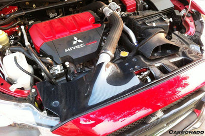 2008-2016 Mitsubishi Lancer Evolution 10 OE Style Carbon Fiber Radiator Cover - Carbonado Aero