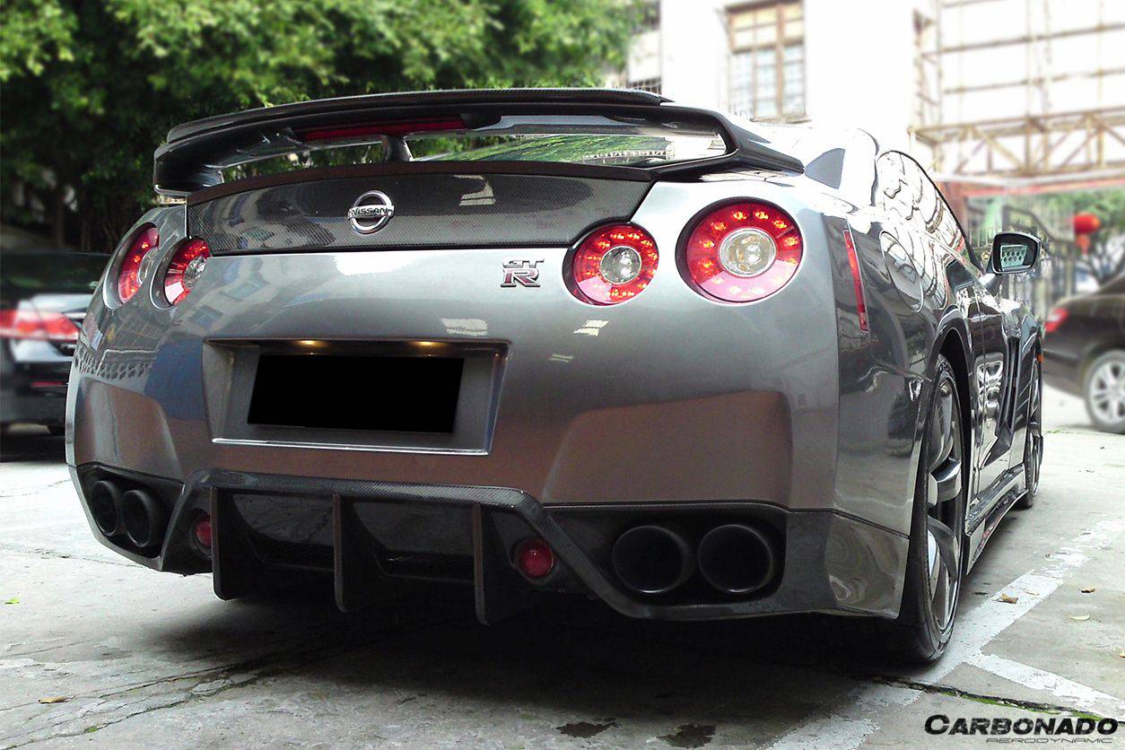 2008-2011 Nissan GTR R35 CBA BSE Style Carbon Fiber Rear Lip - Carbonado Aero