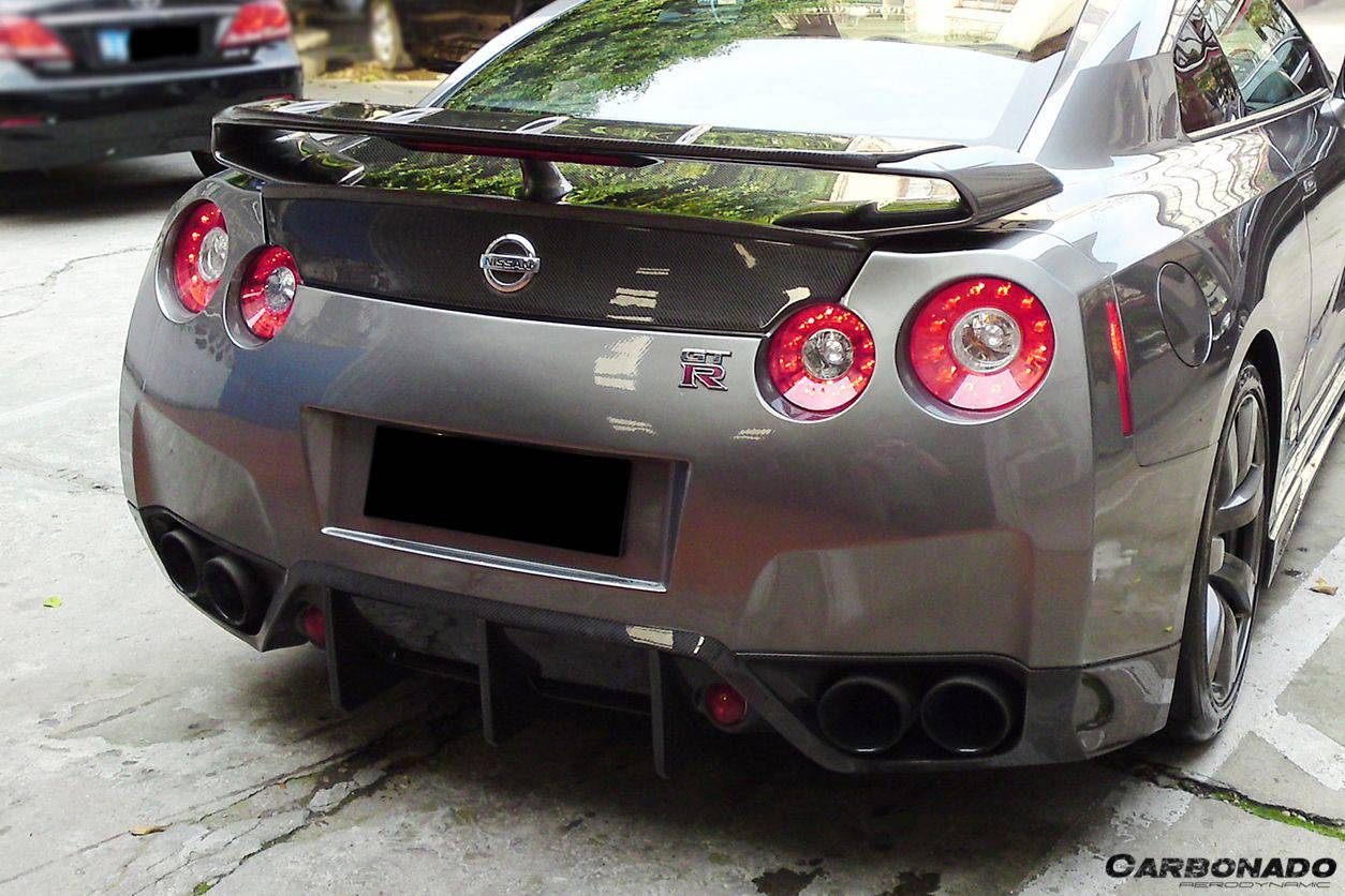 2008-2011 Nissan GTR R35 CBA BSE Style Carbon Fiber Rear Lip - Carbonado Aero