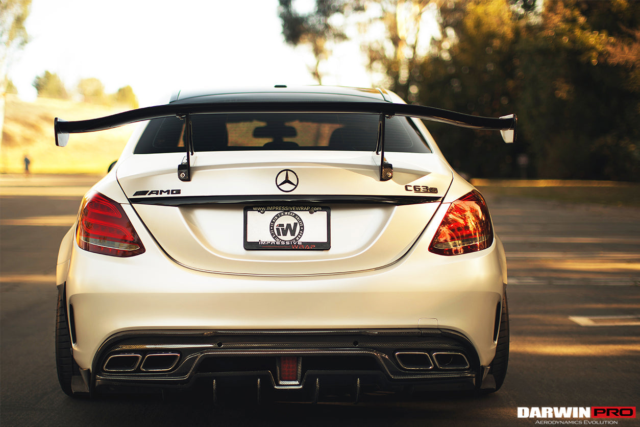 2015-2018 Mercedes Benz W205 C63/S AMG Sedan IMP Performance Carbon Fiber Rear Caps - DarwinPRO Aerodynamics