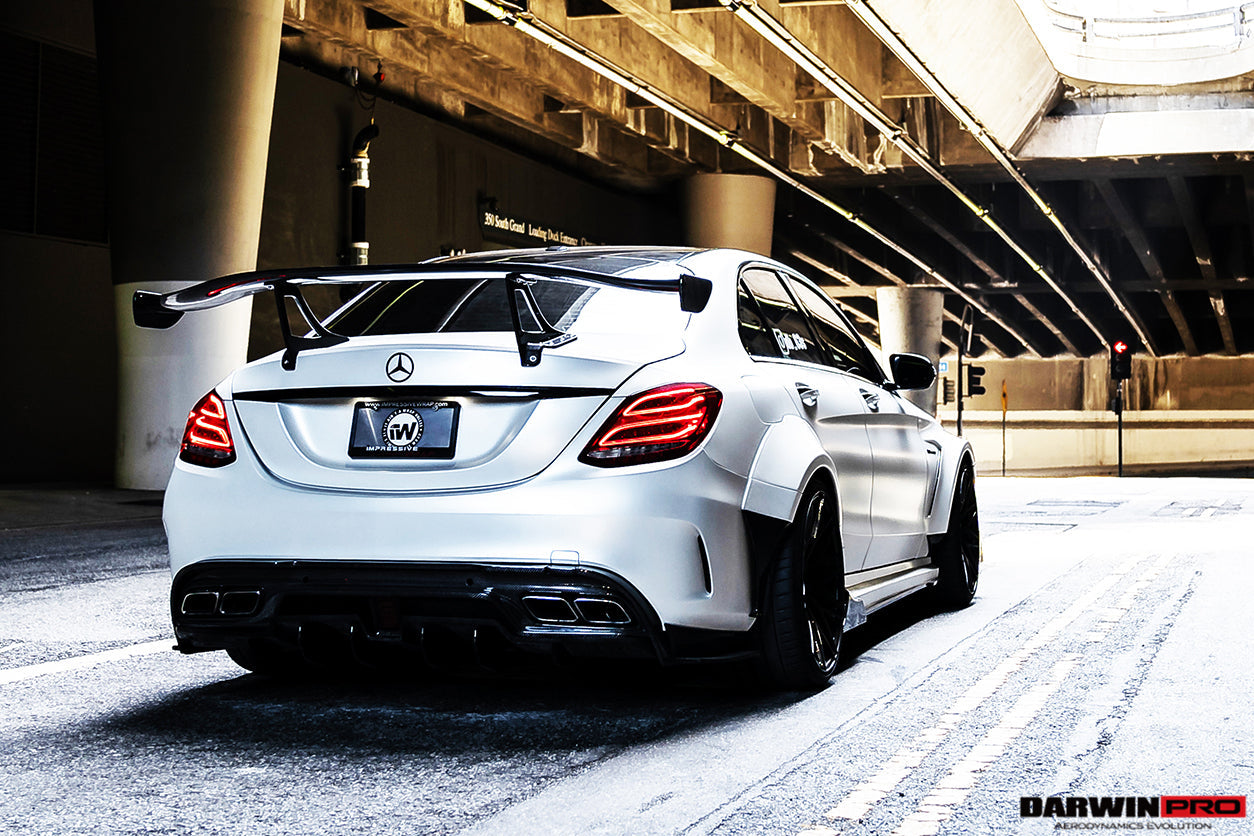 2015-2018 Mercedes Benz W205 C63/S AMG Sedan IMP Performance Carbon Fiber Rear Caps - DarwinPRO Aerodynamics