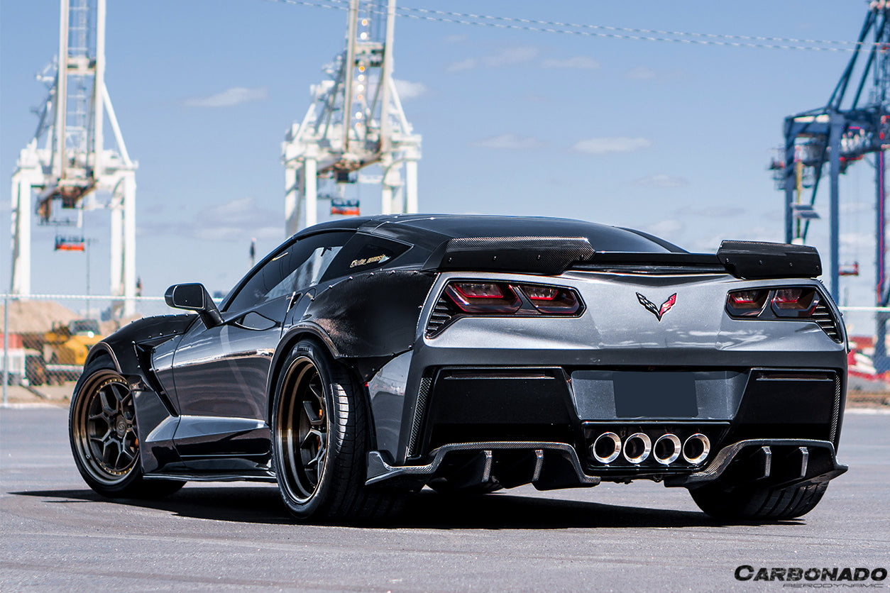 2013-2019 Corvette C7 Z51 ROX Style Rear Diffuser - Carbonado