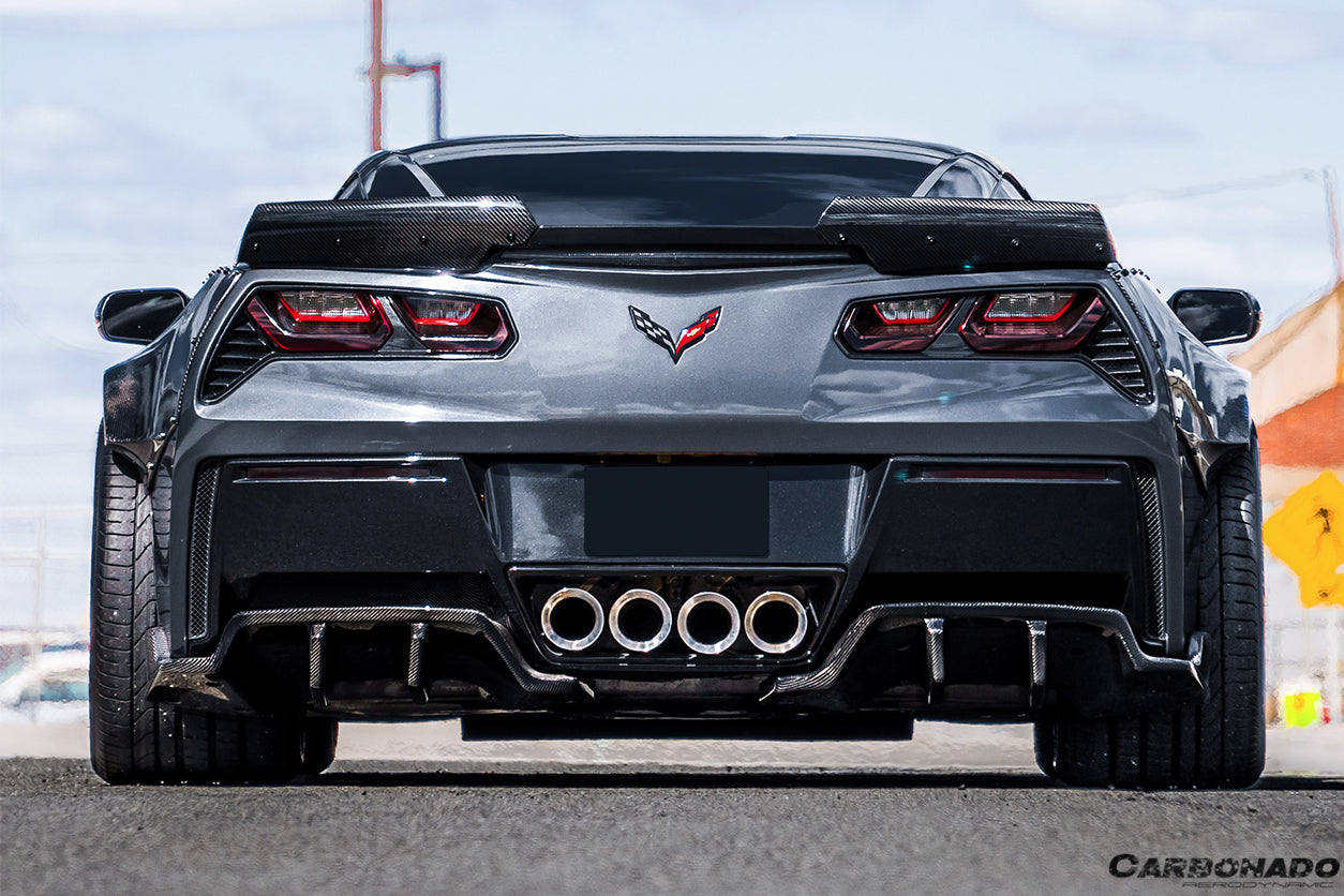 2013-2019 Corvette C7 Z51 ROX Style Rear Diffuser - Carbonado