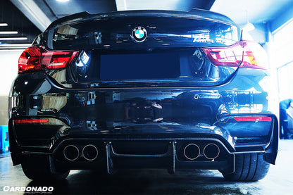 2014-2020 BMW M3 F80 & M4 F82 SM Style Carbon Fiber Rear Diffuser - Carbonado