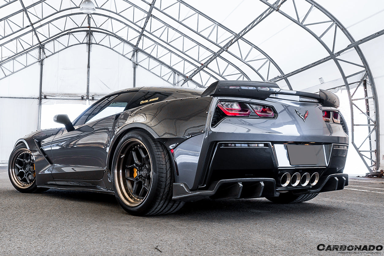 2013-2019 Corvette C7 Z51 ROX Style Rear Diffuser - Carbonado
