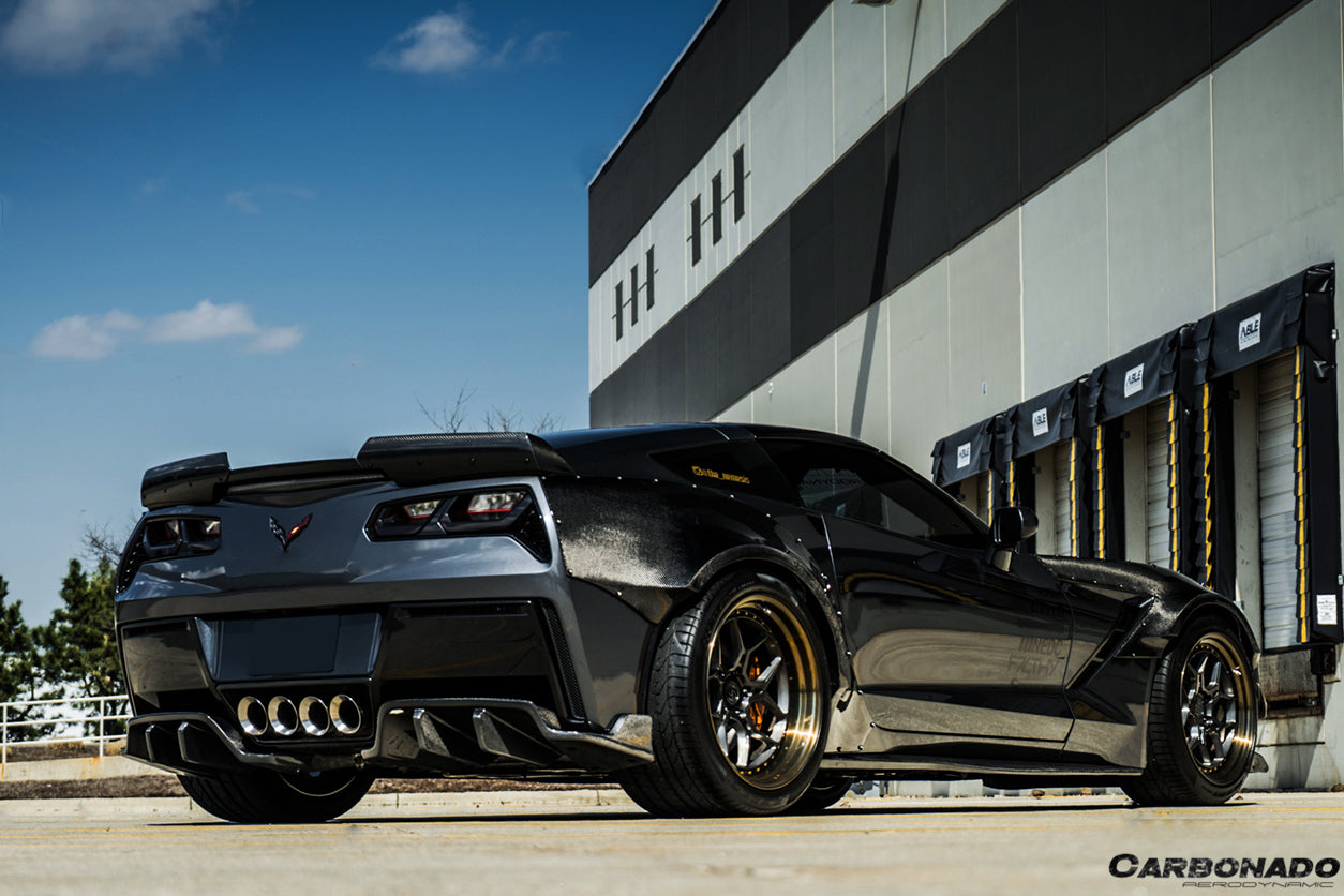 2013-2019 Corvette C7 Z51 ROX Style Rear Diffuser - Carbonado