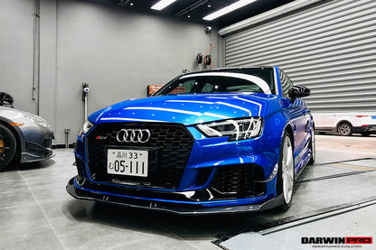 2019-2020 Audi RS3 BKSS Style Carbon Fiber Front Canards - DarwinPRO Aerodynamics