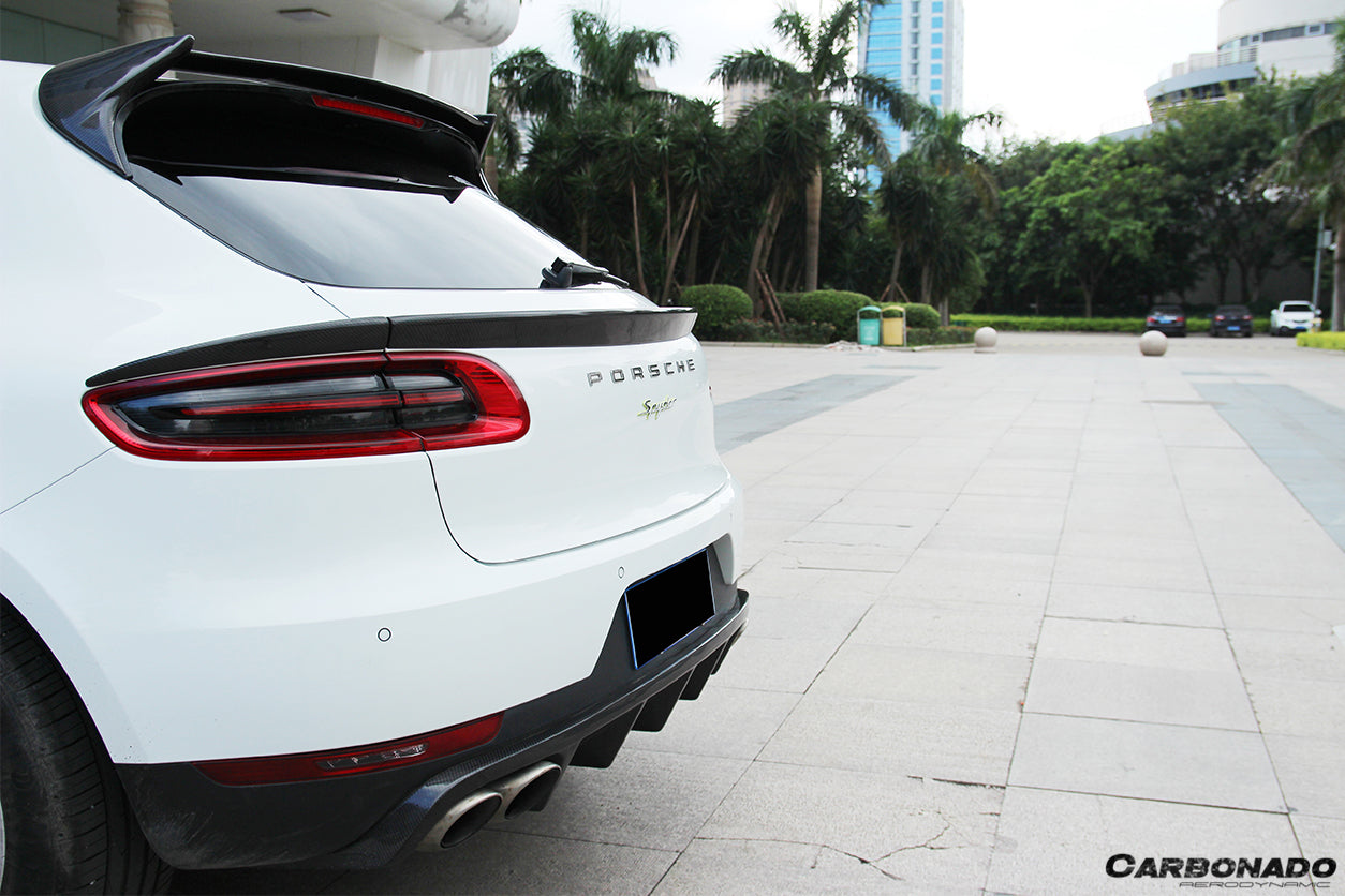 2014-2019 Porshe Macan BS Style Carbon Fiber Rear Decklid Spoiler - Carbonado